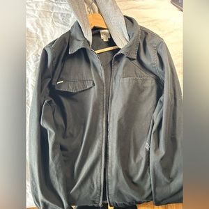 Volcom black jacket with hood.